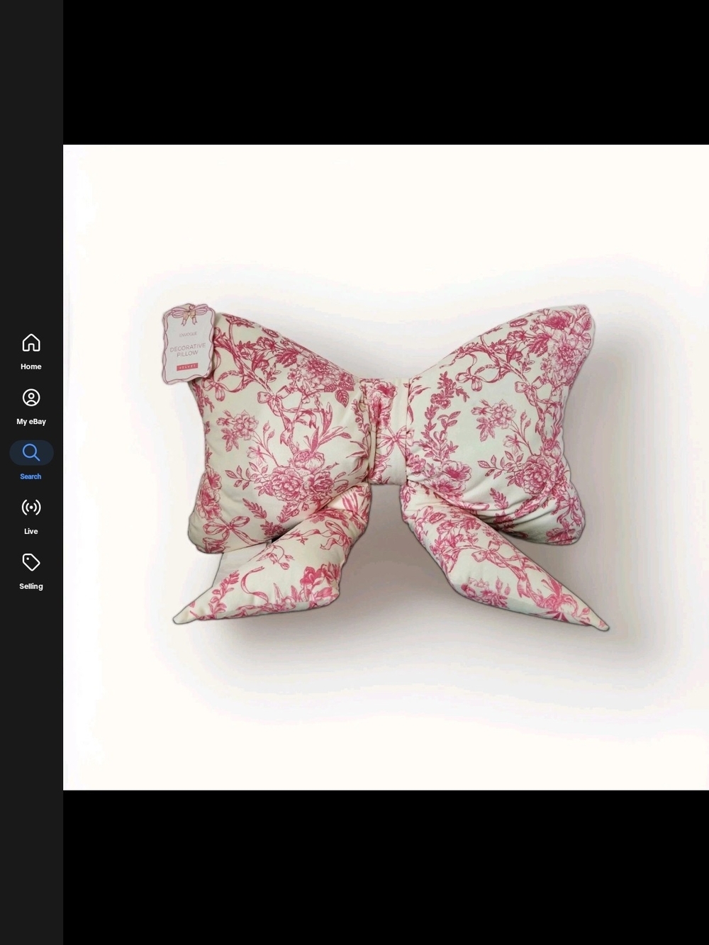 Envogue Floral Bow Accent Pillow - Pink and Cream
